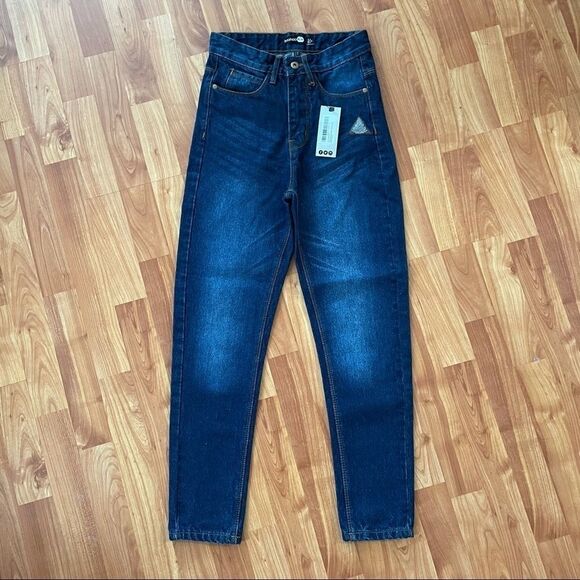 Boohoo blue high rise boyfriend mom jeans dark wash size‎ 2 NEW NWT - Picture 10 of 10